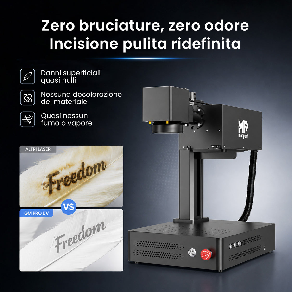 Monport UV Pro 10W Laser UV per incisione e marcatura | Incisione interna 3D su cristallo