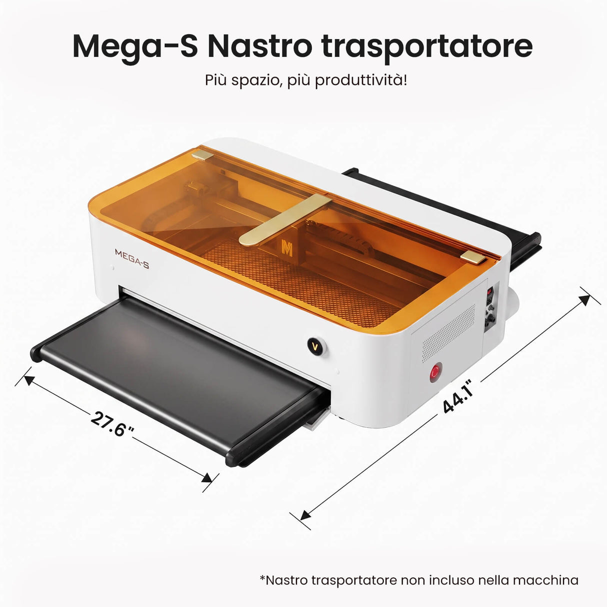 Monport MEGAS – Upgrade della serie Mega: macchina per incisione e taglio laser CO₂ da 70W con precisione intelligente