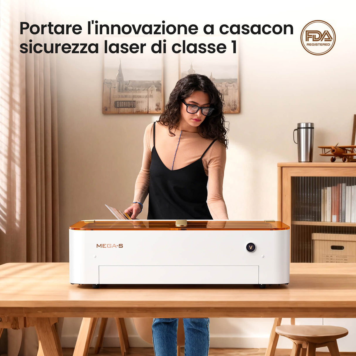 Monport MEGAS – Upgrade della serie Mega: macchina per incisione e taglio laser CO₂ da 70W con precisione intelligente