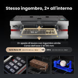Monport Reno45 Pro Vision Aggiornato 45W Incisore & Tagliatore Laser CO₂ con Raffreddamento ad Acqua Integrato & Fotocamera HD da 8 MP