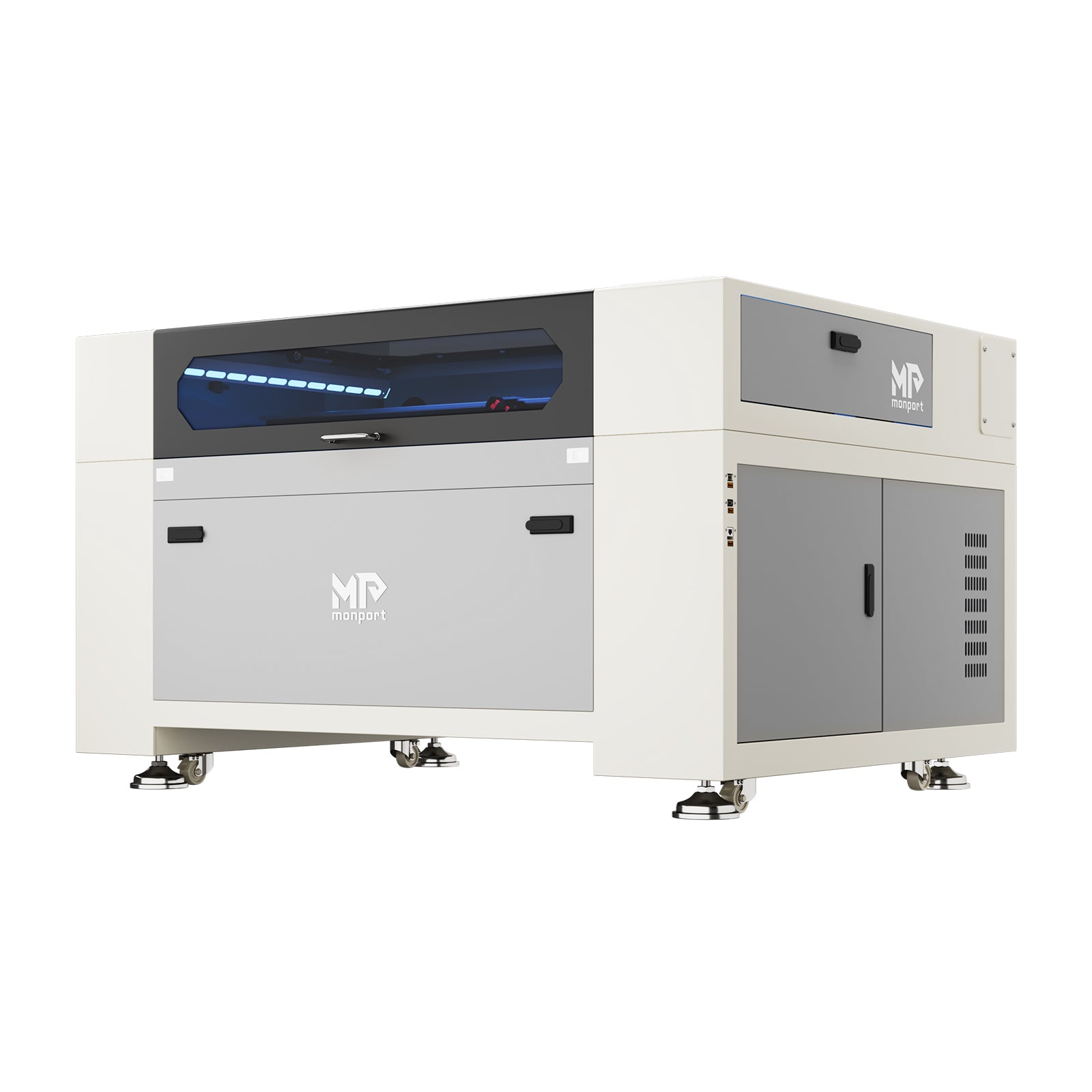 Monport Effi 10S versione aggiornata Macchina per incisione e taglio laser CO2 da 100W con funzione di messa a fuoco automatica e refrigeratore d'acqua integrato
