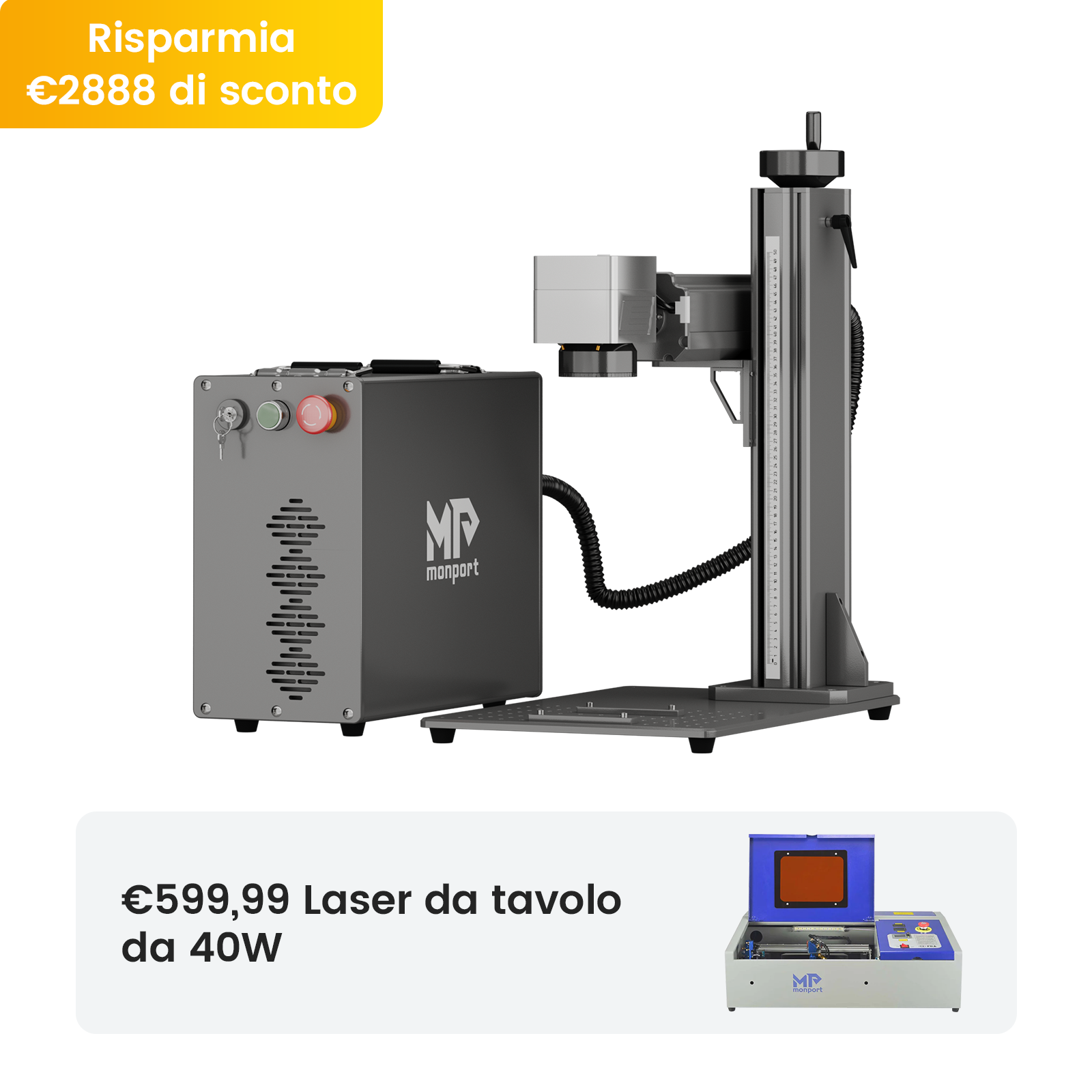Monport 100W (175 x 175 mm)GPro MOPA laser a fibre ottiche