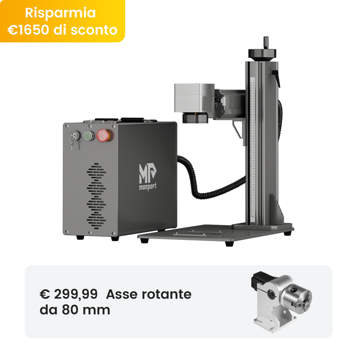 Monport 30W (175 x 175 mm)GPro MOPA laser a fibre ottiche