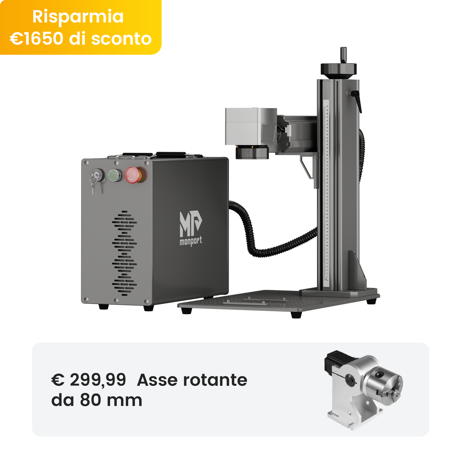 Monport 30W (175 x 175 mm)GPro MOPA laser a fibre ottiche