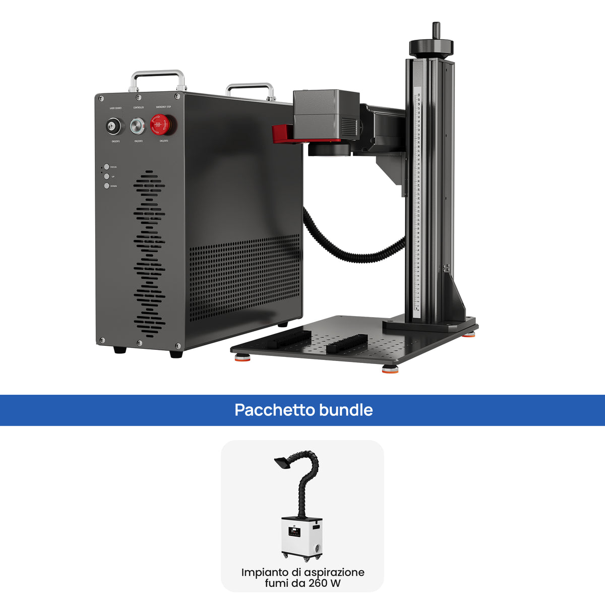 Monport GPro Vision 200W Laser per incisione e marcatura in fibra MOPA Split con Visione Intelligente 16MP e Messa a fuoco automatica