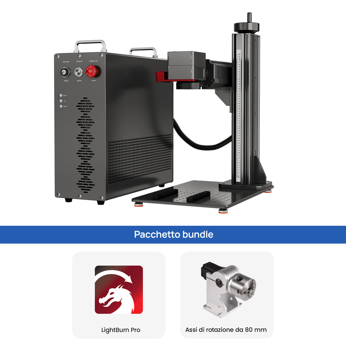 Monport GPro Vision 200W Laser per incisione e marcatura in fibra MOPA Split con Visione Intelligente 16MP e Messa a fuoco automatica
