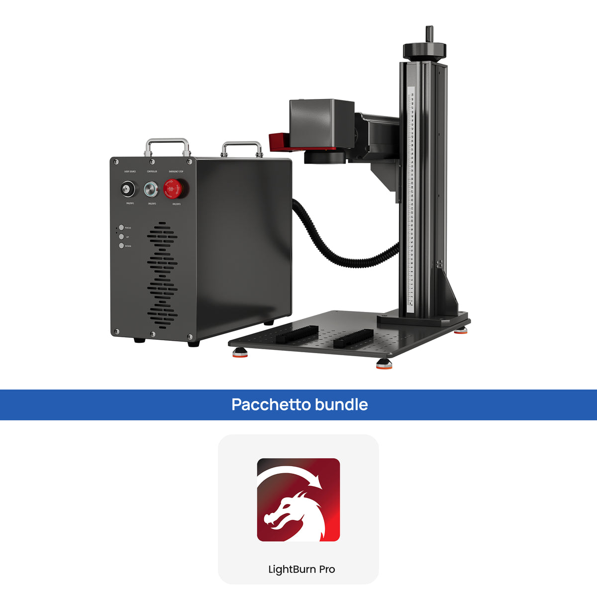 Monport GPro Vision 100W Laser per incisione e marcatura in fibra MOPA Split con Visione Intelligente 16MP e Messa a fuoco automatica