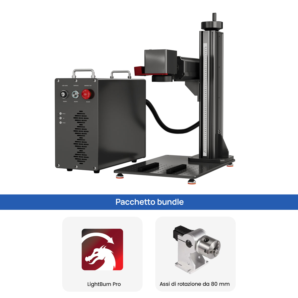 Monport GPro Vision 60W Laser per incisione e marcatura in fibra MOPA Split con Visione Intelligente 16MP e Messa a fuoco automatica