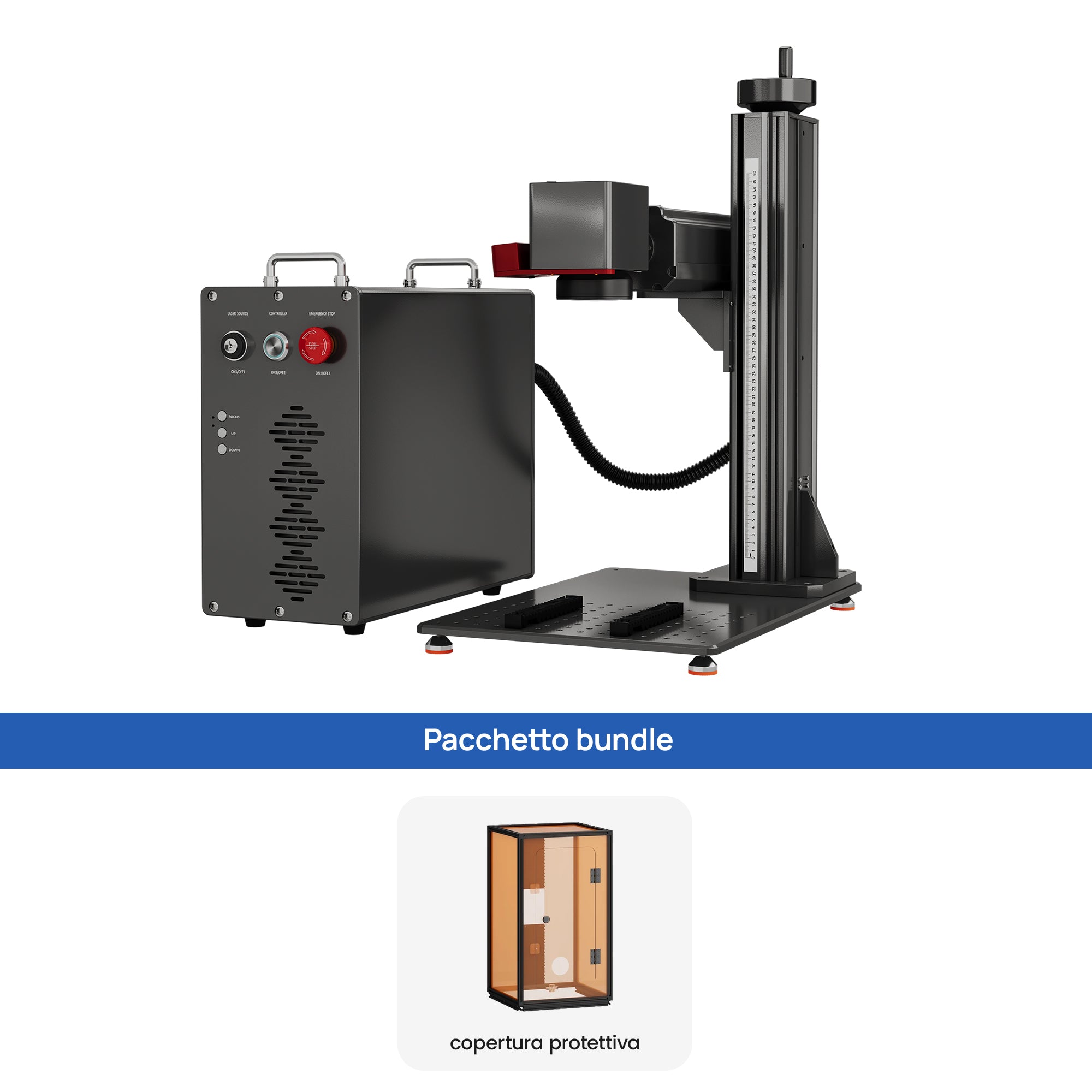Monport GPro Vision 60W Laser per incisione e marcatura in fibra MOPA Split con Visione Intelligente 16MP e Messa a fuoco automatica
