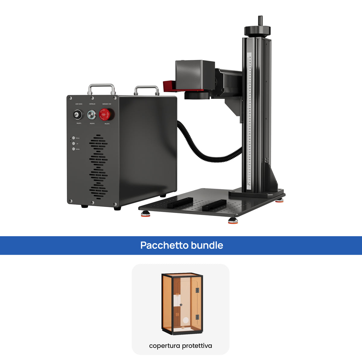 Monport GPro Vision 60W Laser per incisione e marcatura in fibra MOPA Split con Visione Intelligente 16MP e Messa a fuoco automatica