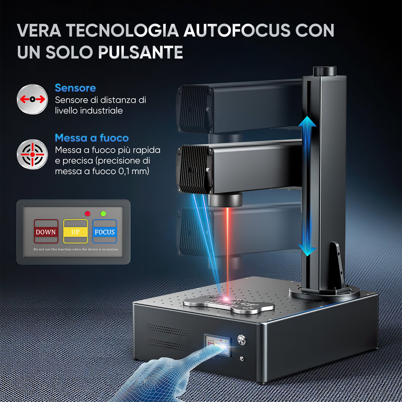 Una macchina di incisione e di marker con un laser a fibre ottiche rinforzato da Monport GA a 30W si collega automaticamente