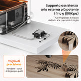 Monport MEGAS – Upgrade della serie Mega: macchina per incisione e taglio laser CO₂ da 70W con precisione intelligente