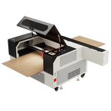 Smussatrice laser 100W a CO2 e tagliatrice (500x700mm), rotala automatica