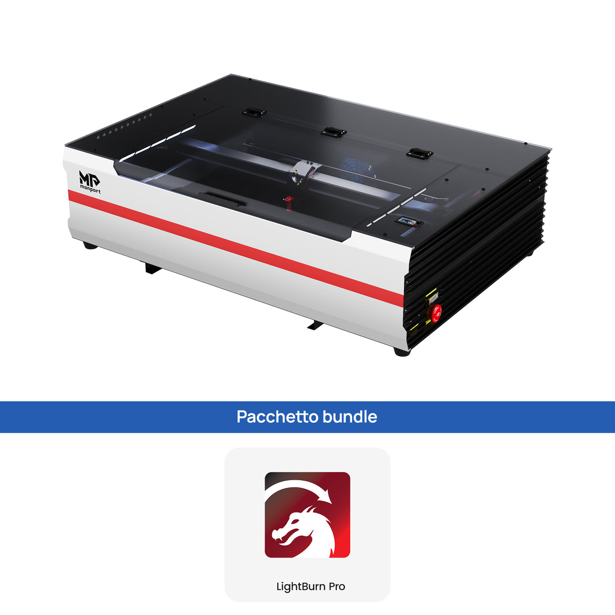 Incisore e taglierina laser CO2 da tavolo Monport Reno65 65W (24“ X 16”) con nuovo semi-autofocus