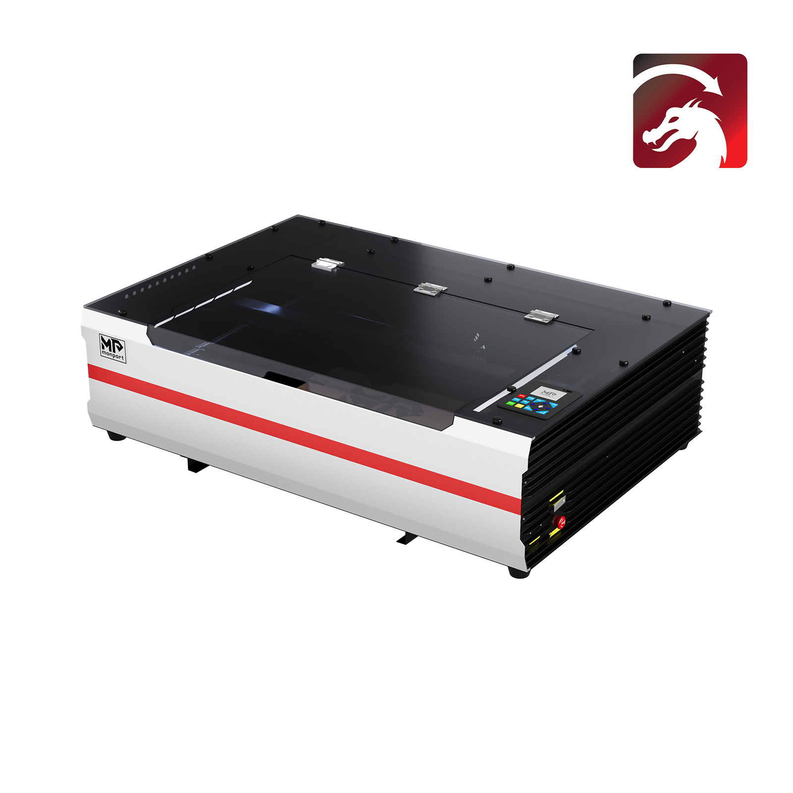 Incisore e taglierina laser CO2 da tavolo Monport Reno65 Pro 65W (24“ X 16”) con nuovo controller DSP e semi-autofocus